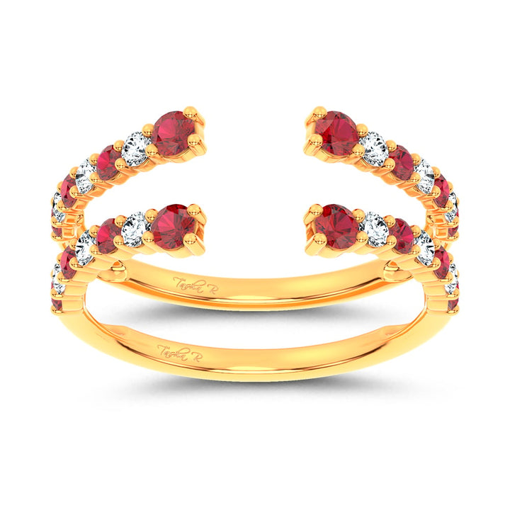14K 0.54CT Natural Ruby GUARD with 0.25CT Lab Grown Diamonds
