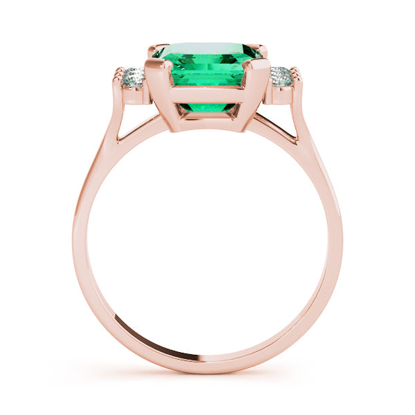 Rose Gold Emerald Diamond Fashion Ring 0.21ctw