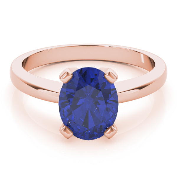 14K Rose Gold Oval Diamond Fashion Ring