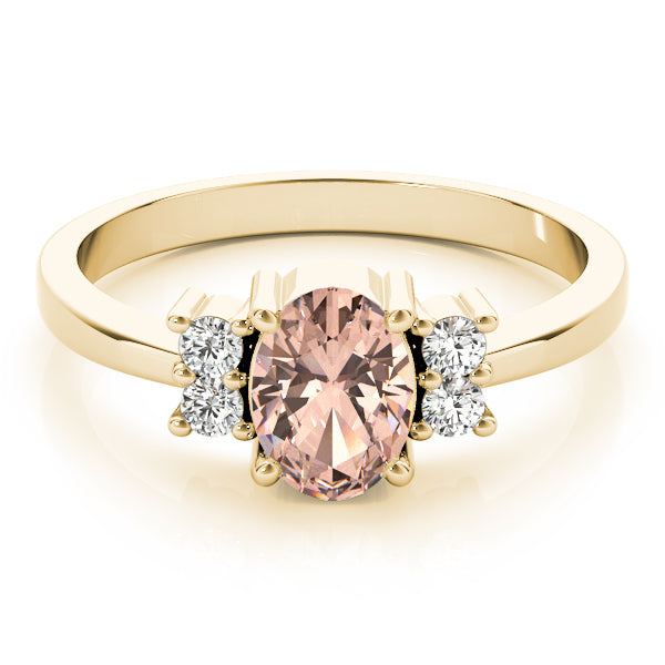 14K Yellow Gold Oval Diamond Fashion Ring