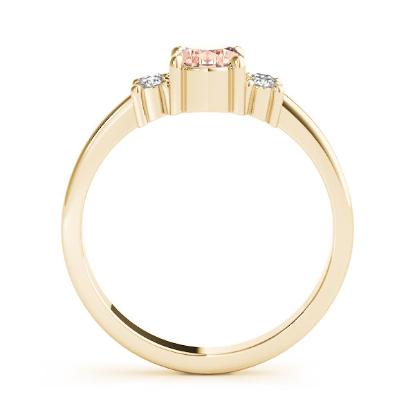14K Yellow Gold Oval Diamond Fashion Ring