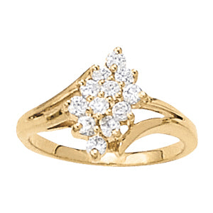 14K White Gold Multi-Diamond Fashion Ring