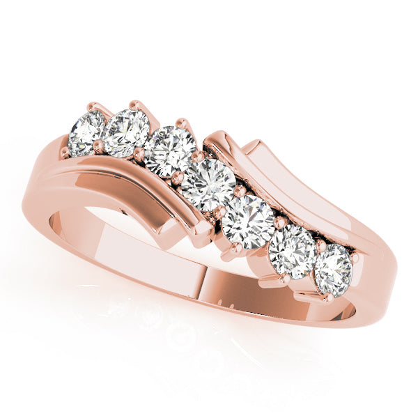 14K Rose Gold Round Diamond Wedding Ring