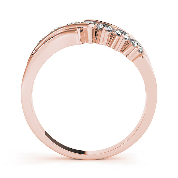 14K Rose Gold Round Diamond Wedding Ring