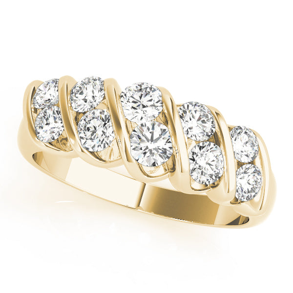 18K Yellow Gold 1/4 CT Diamond Wedding Band