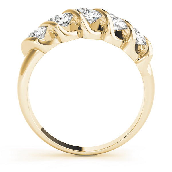 18K Yellow Gold 1/4 CT Diamond Wedding Band