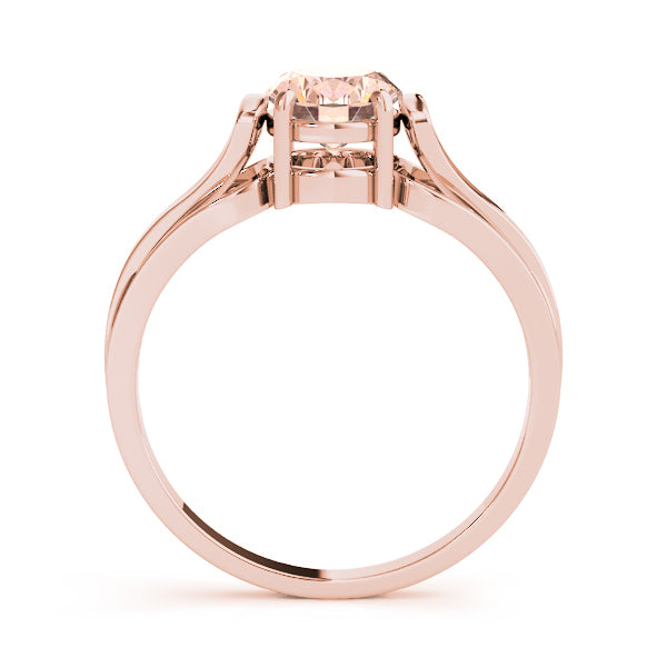 14K Rose Gold Oval Diamond Fashion Ring