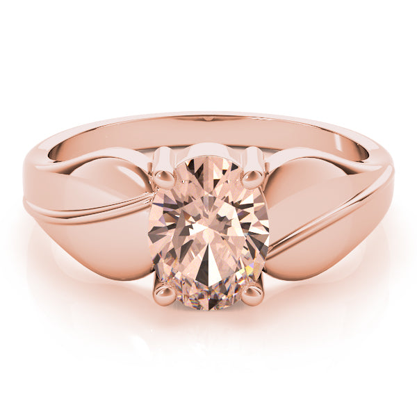 Rose Gold Oval Diamond Ring | 14K Fine Jewelry
