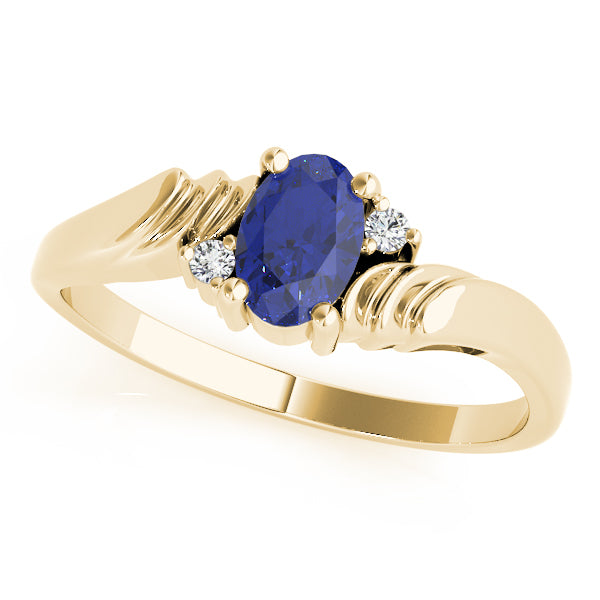 14K Yellow Gold Oval Diamond Fashion Ring