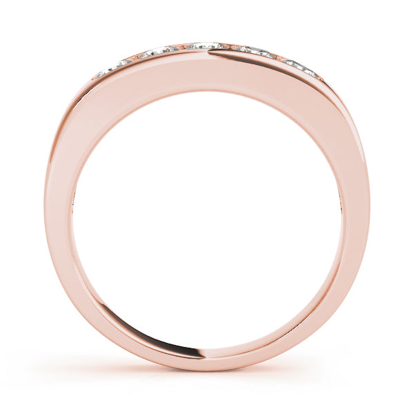 14K Rose Gold Multi-Stone Diamond Wedding Band