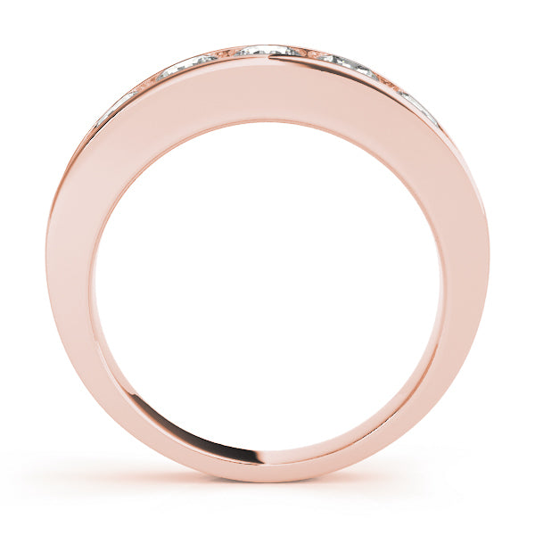 14K Rose Gold Multi-Stone Diamond Wedding Band