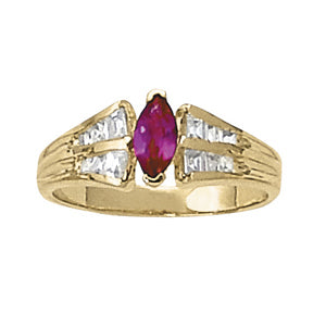 14K Diamond Baguette Fashion Ring