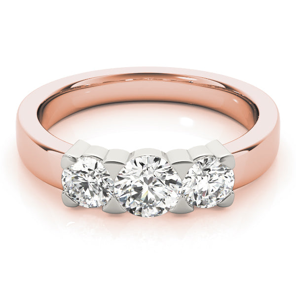 14K Rose Gold 1 CT Diamond Three-Stone Engagement Ring