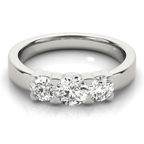 Platinum 1 ct Diamond Three-Stone Engagement Ring