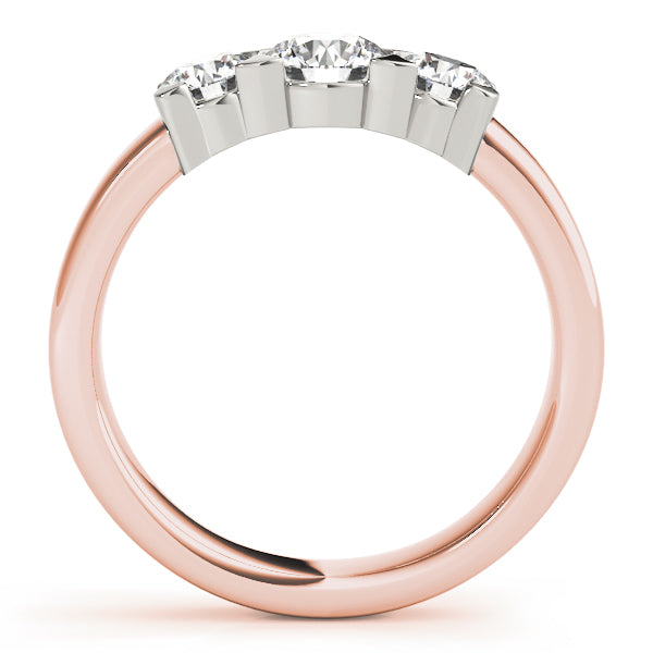 14K Rose Gold 1 CT Diamond Three-Stone Engagement Ring