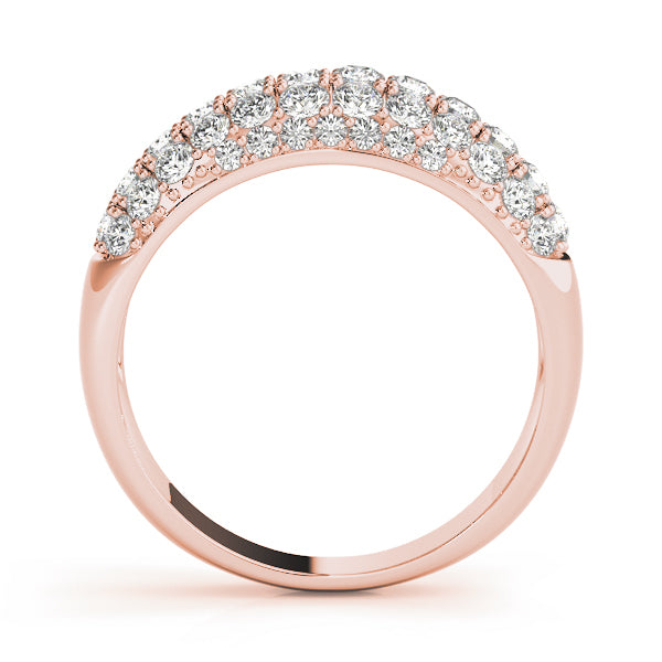 1 CT Rose Gold Pave Diamond Wedding Band