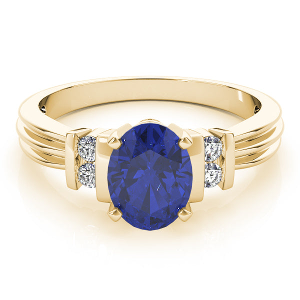 14K Yellow Gold Multi-Diamond Oval Ring