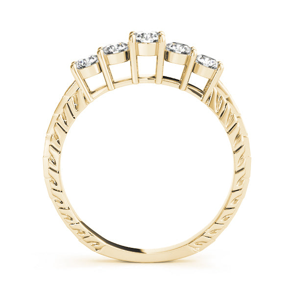 14K Yellow Gold Round Diamond Wedding Ring