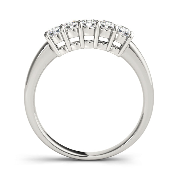 18K White Gold Multi-Diamond Wedding Ring