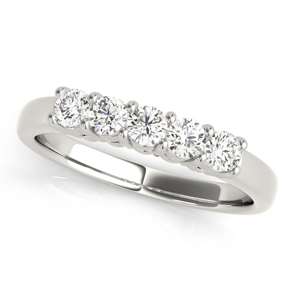 18K White Gold Multi-Diamond Wedding Ring