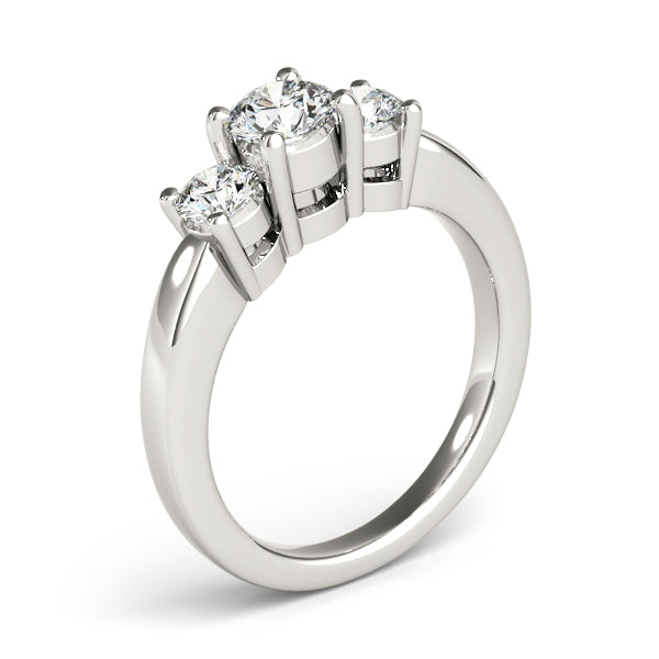 Round Diamond Three Stone Engagement Ring