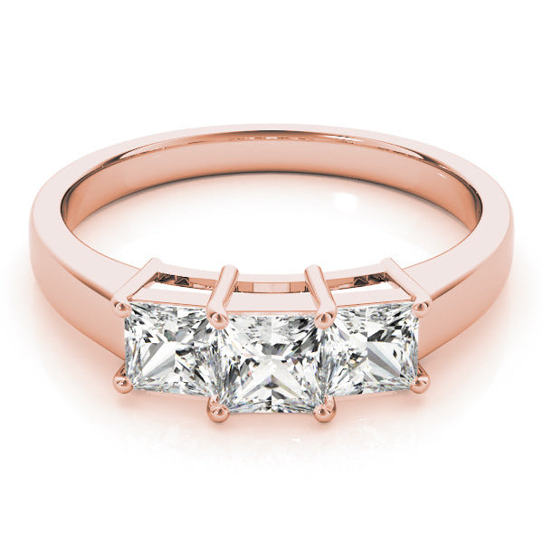 14K Rose Gold Square Diamond Engagement Ring