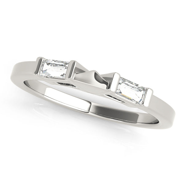 14K White Gold Baguette Diamond Wedding Ring