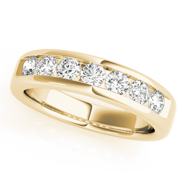 14K Yellow Gold Multi-Stone Diamond Wedding Band
