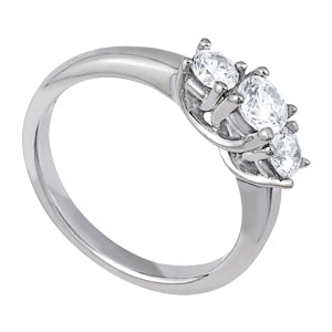 1 CT Round Diamond Three Stone Engagement Ring
