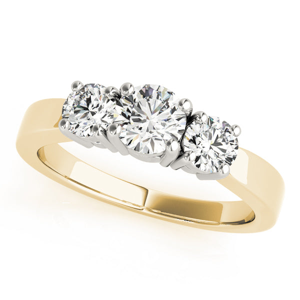 14K Yellow Gold 1 CT Round Diamond Engagement Ring