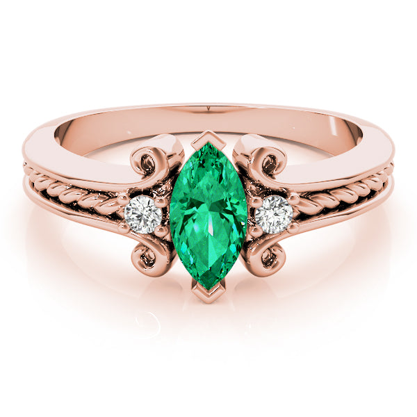 14K Rose Gold Marquise Diamond Fashion Ring