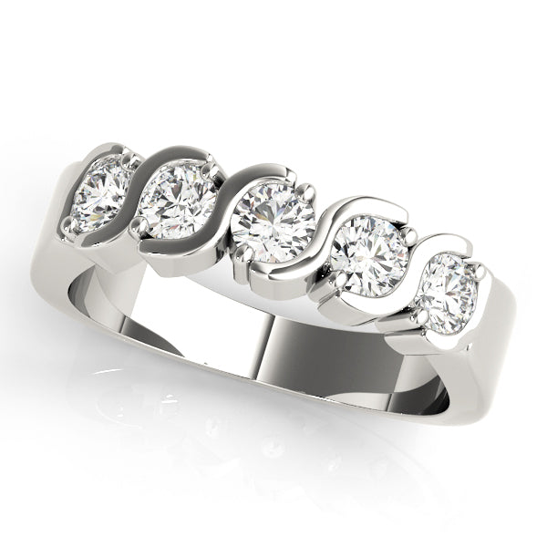 18K White Gold 1 CT Diamond Wedding Ring