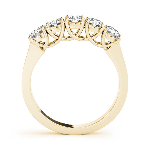 18K Yellow Gold 5-Stone Diamond Wedding Ring