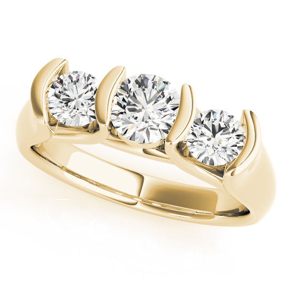 14K Yellow Gold 1 CT Diamond Three-Stone Engagement Ring