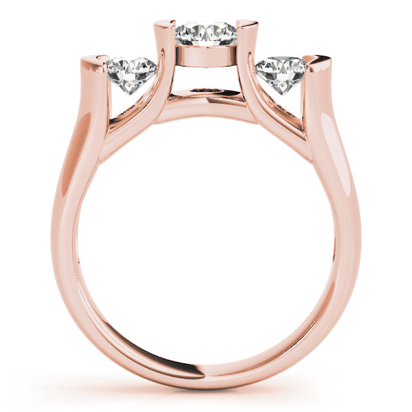 14K Rose Gold 1 CT Diamond Three-Stone Engagement Ring