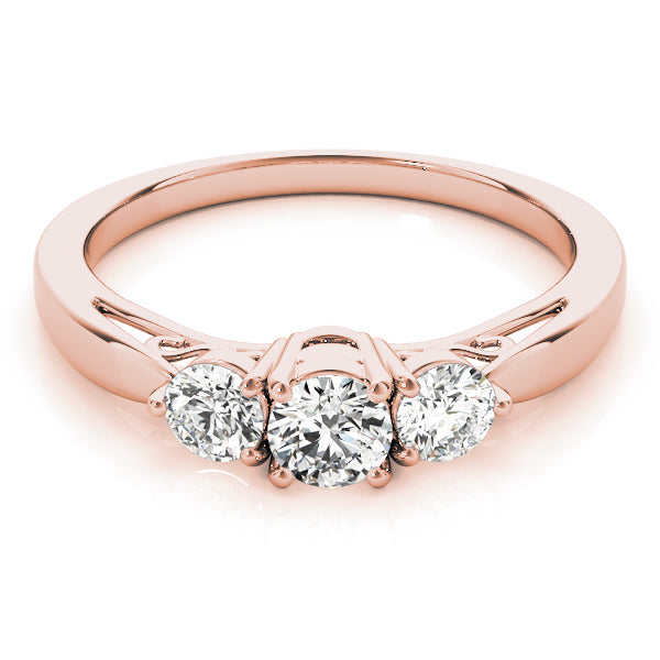 14K Rose Gold 1.25 ct Diamond Three-Stone Engagement Ring