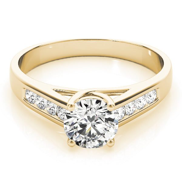 14K Yellow Gold Round Diamond Trellis Ring