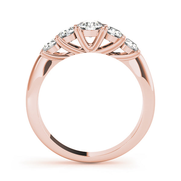 14K Rose Gold Round Diamond Wedding Ring