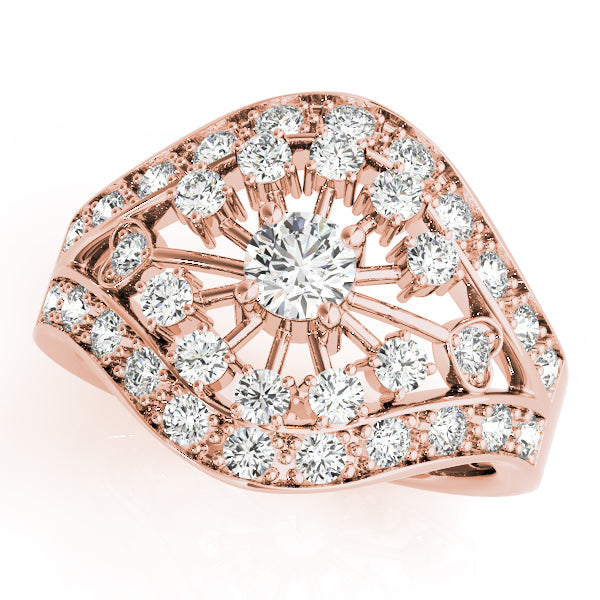 Rose Gold 1 CT Diamond Fashion Statement Ring