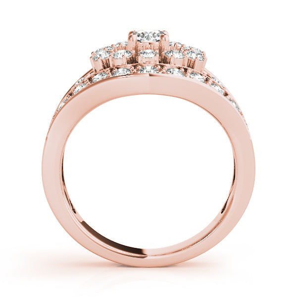 14K Rose Gold Round Diamond Fashion Ring