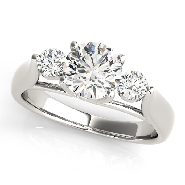 Round Diamond Three-Stone Engagement Ring