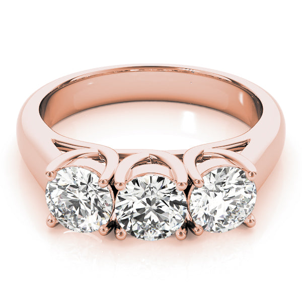 14K Rose Gold 1 CT Round Diamond Engagement Ring