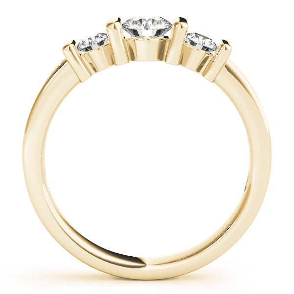 14K Yellow Gold 1 CT Round Diamond Engagement Ring