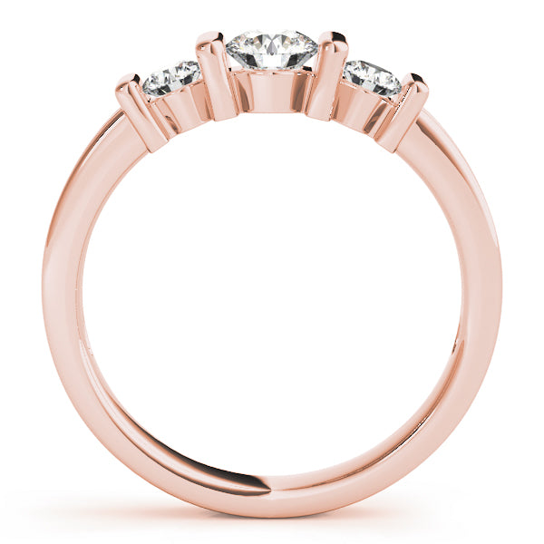 14K Rose Gold 1 CT Diamond Three-Stone Engagement Ring