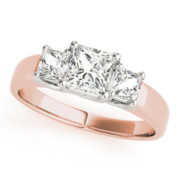 14K Rose Gold 0.73 ctw Square Diamond Engagement Ring