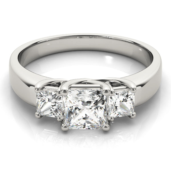 Platinum White Diamond Three Stone Engagement Ring