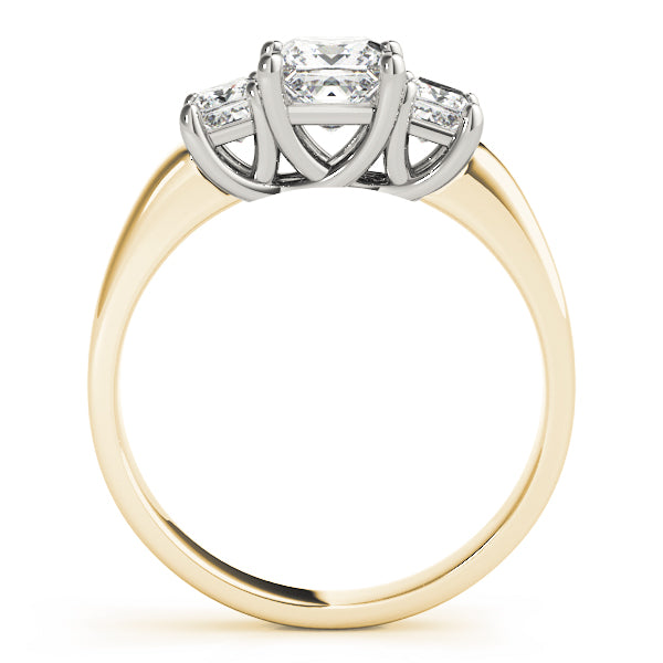 14K Yellow Gold Square Diamond Engagement Ring