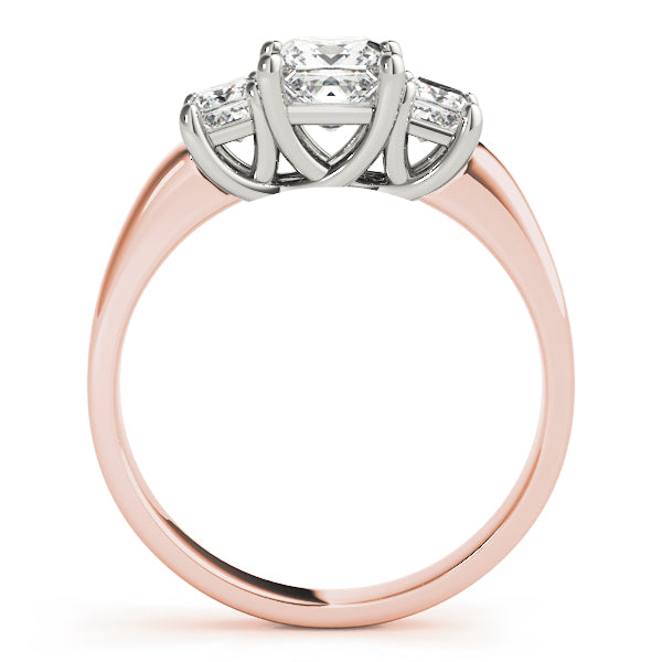 14K Rose Gold 0.73 ctw Square Diamond Engagement Ring
