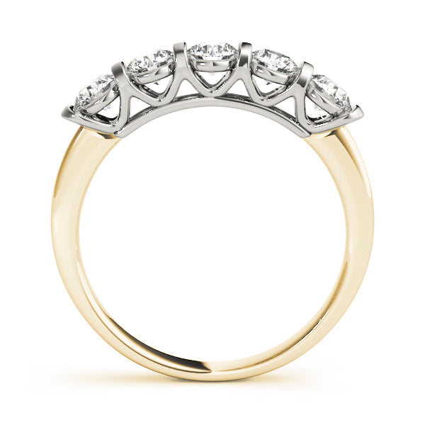18K Yellow Gold 5-Stone Diamond Wedding Ring