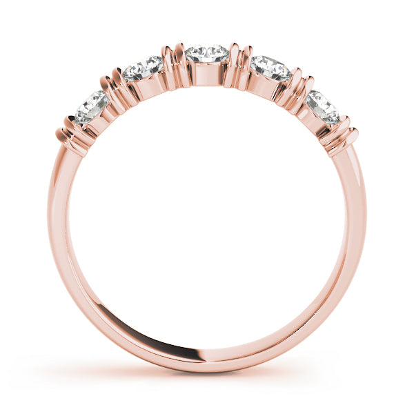 14K Rose Gold 5-Stone Diamond Wedding Ring